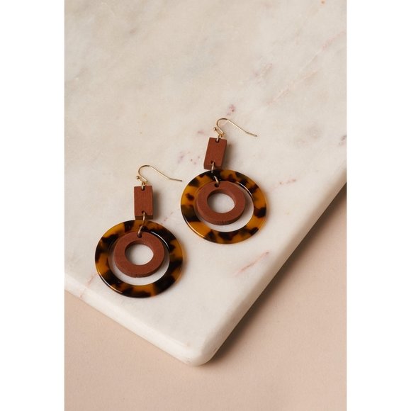 Jewelry - Circle Acetate Dangle Drop Earrings
